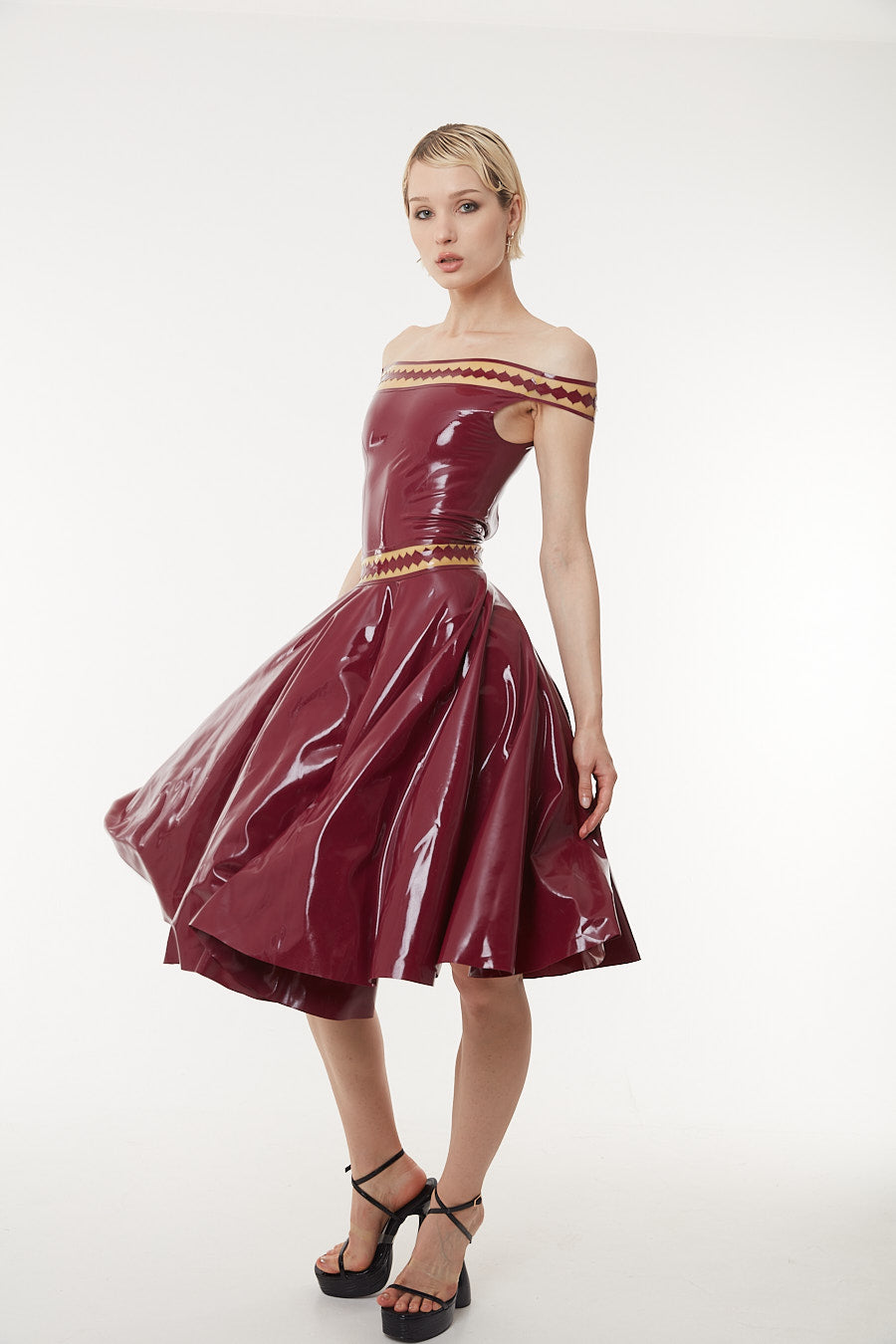 Without Warning Latex Bardot Dress