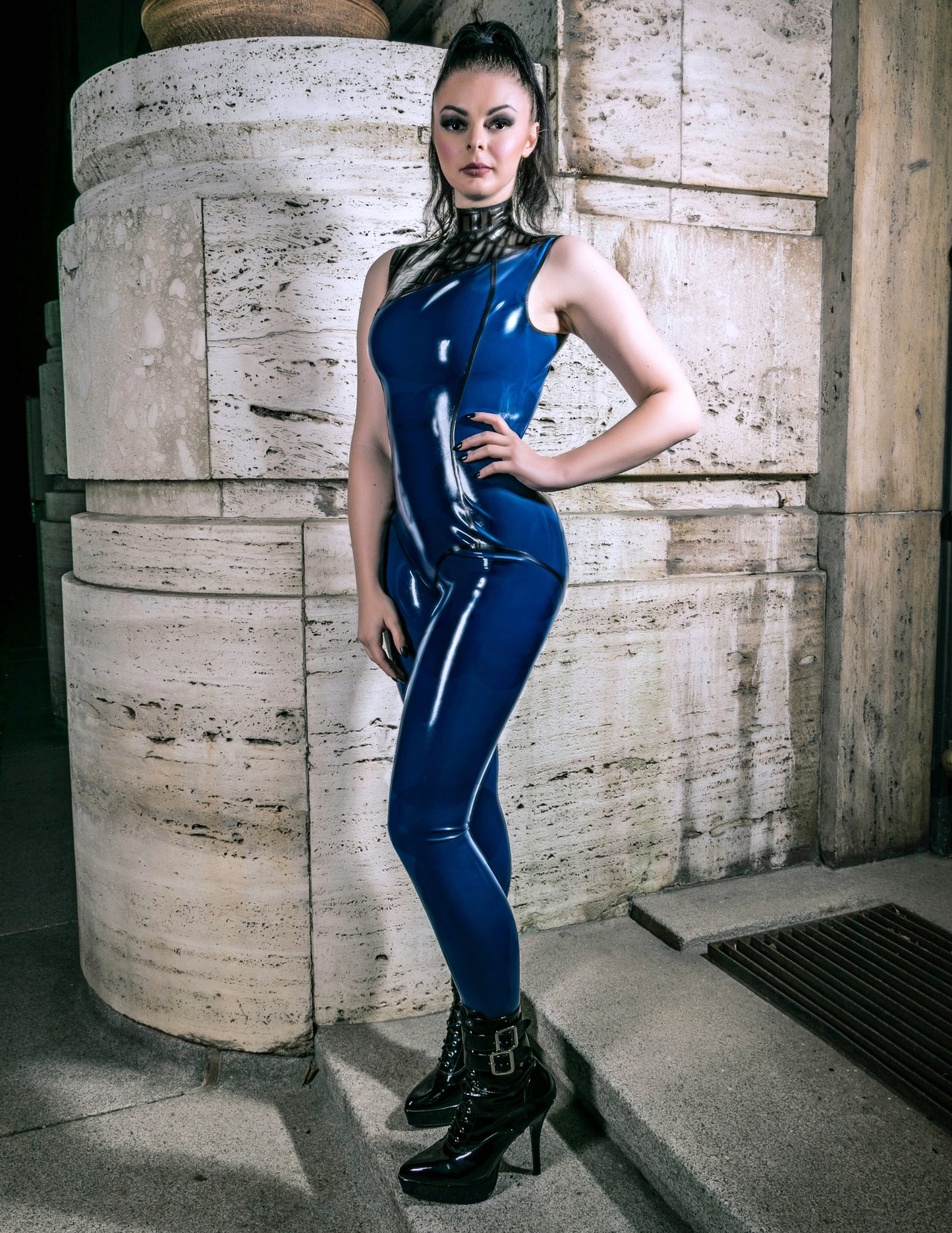 Rewired Latex High Neck Jumpsuit