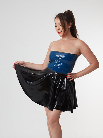 Rewired Latex Blue Bandeau Top